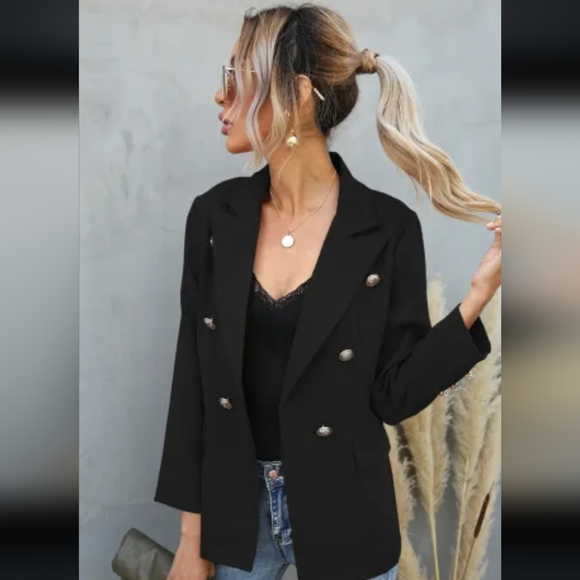 New Black double breasted blazer - Picture 3 of 16